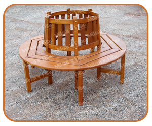 Banco contorno, banco de madeira, banco curvo