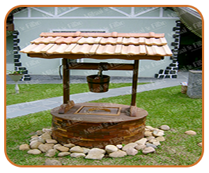 Cobertura de poço, poço de madeira