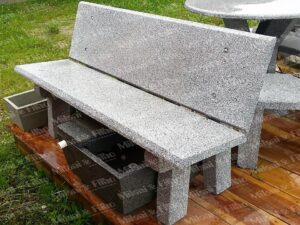 Banco concreto, com encosto