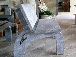 Banco de cimento, com encosto