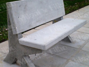 Banco concreto, com encosto