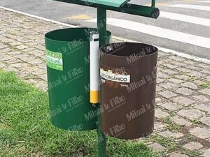 Lixeira Dupla Com Cobertura e Bituqueira