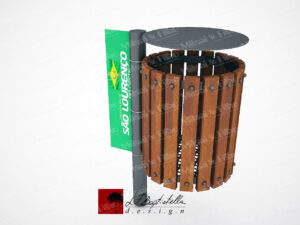 Lixeira XV Tampa Coluna Lateral Com Logo