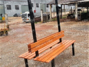 banco de vestiário duplo com cabideiro