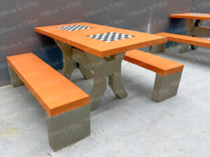 Conjunto banco e mesa concreto